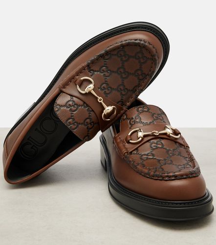 Mocasines de piel con Horsebit y GG - Gucci - Modalova