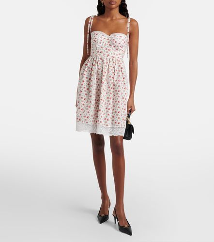 Minikleid aus Popeline mit Spitze - Dolce&Gabbana - Modalova