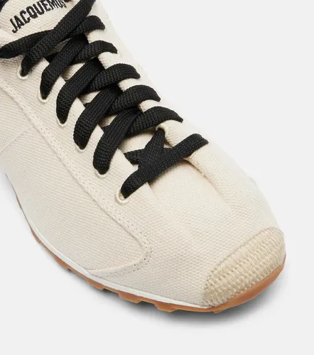 Leather-trimmed canvas sneakers - Jacquemus - Modalova