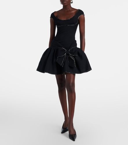 Bow-detail distressed tweed minidress - Shushu/Tong - Modalova