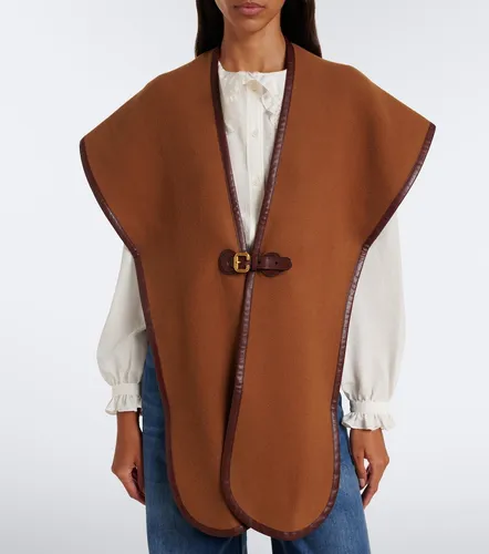 Chloé Schal aus einem Wollgemisch mit Leder - Chloe - Modalova