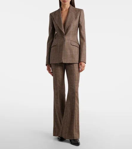 Rhein checked wool and cashmere flared pants - Gabriela Hearst - Modalova