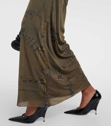Printed ruched jersey maxi dress - Blumarine - Modalova