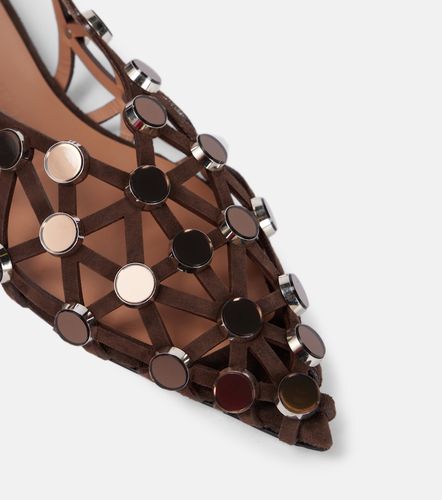 Grid embellished suede slingback flats - The Attico - Modalova