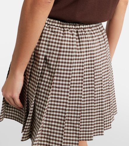 Pleated gingham cotton-blend miniskirt - Moncler - Modalova