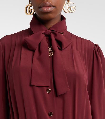 Abito midi in crêpe de chine di seta - Gucci - Modalova