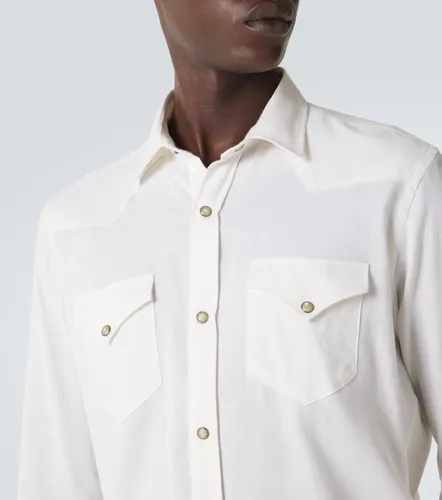 Canali Camicia in cotone e cashmere - Canali - Modalova