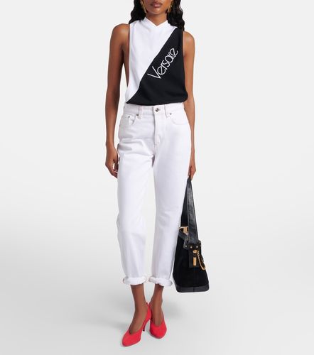 Besticktes Top aus einem Baumwollgemisch - Versace - Modalova