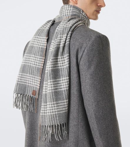 Checked silk, wool, and cashmere scarf - Eleventy - Modalova
