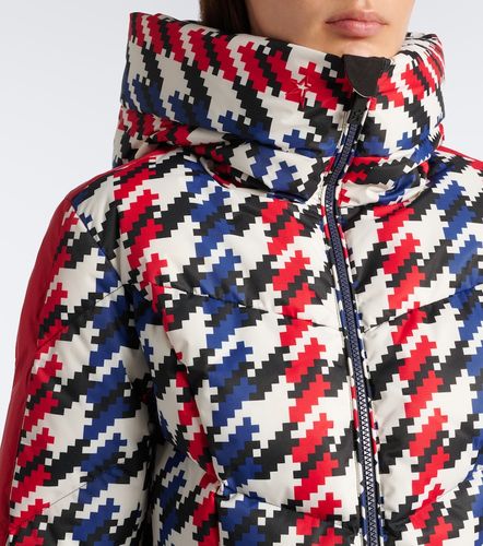 Duvet houndstooth hooded down ski jacket - Perfect Moment - Modalova