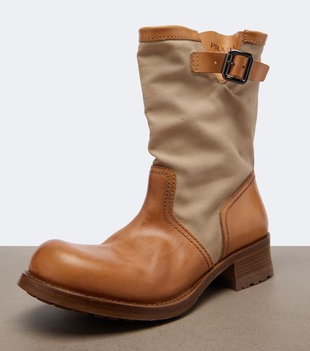 Biker Boots aus Leder und Canvas - Prada - Modalova