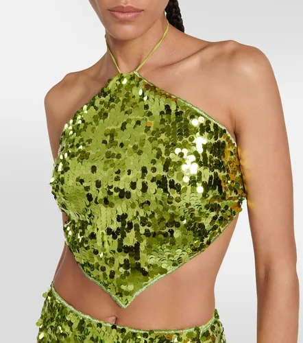 Oseree Sequined halterneck crop top - Oseree - Modalova