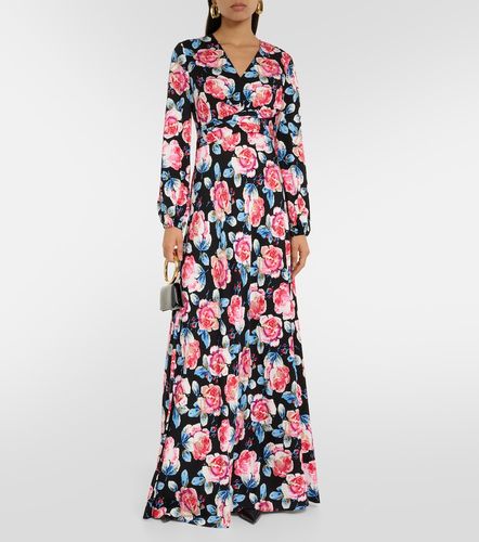 Vestido largo Monika de satén floral - Diane von Furstenberg - Modalova