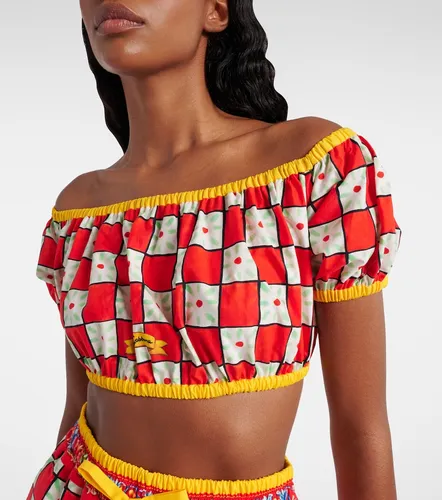 Crop top de algodón estampado - Dolce&Gabbana - Modalova