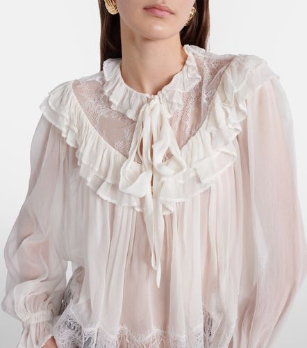 Blusa in georgette e pizzo - Self-Portrait - Modalova