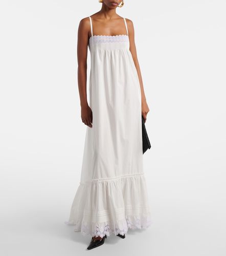 Abito lungo in cotone con ricamo - Saint Laurent - Modalova