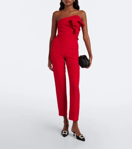 Cropped wool and silk slim pants - Roland Mouret - Modalova