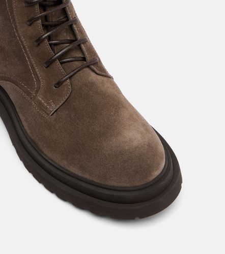 Stivali in suede stringati con monili - Brunello Cucinelli - Modalova