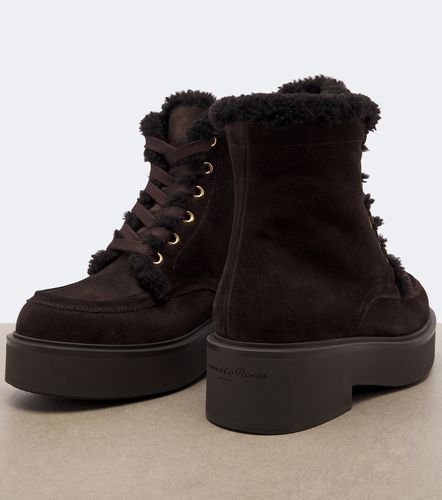 Schnürstiefel aus Veloursleder mit Shearling - Gianvito Rossi - Modalova