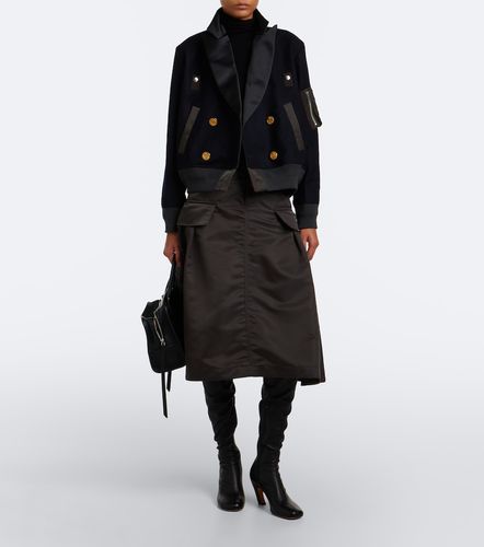 Giacca in flanella di lana e twill - Sacai - Modalova