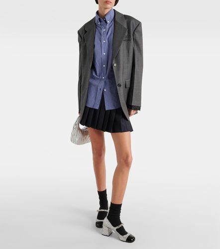 Camicia in popeline di cotone a quadri - Miu Miu - Modalova