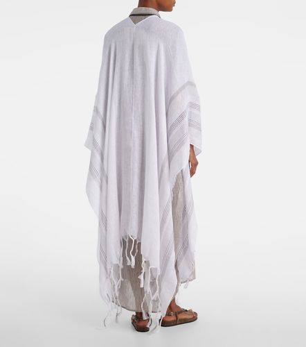 Poncho de lino con flecos - Brunello Cucinelli - Modalova