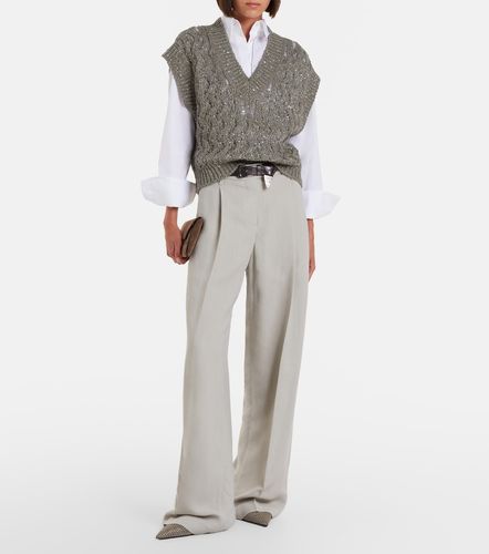 Pantaloni a gamba larga con monili - Brunello Cucinelli - Modalova
