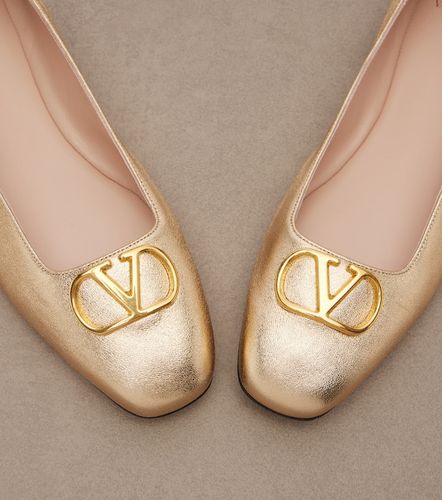 VLogo metallic leather ballet flats - Valentino Garavani - Modalova