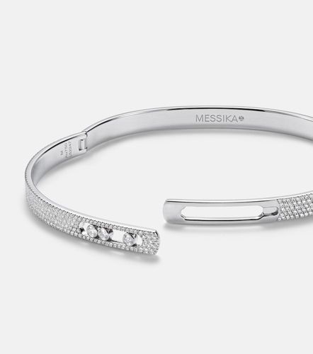 Move Noa 18kt white gold bangle with diamonds - Messika - Modalova