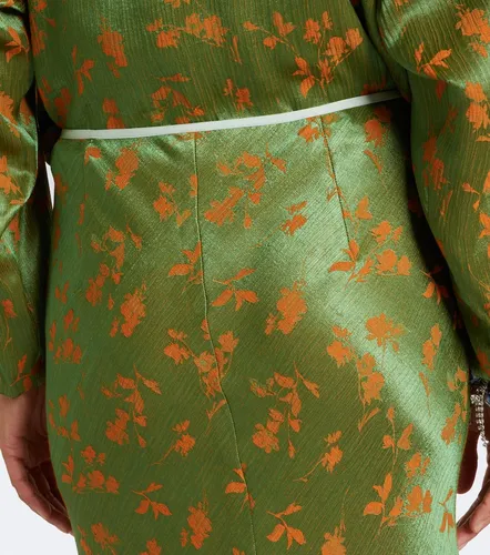 Floral jacquard midi skirt - Dries Van Noten - Modalova