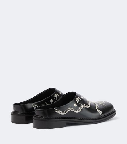 Embroidered floral leather mules - Simone Rocha - Modalova