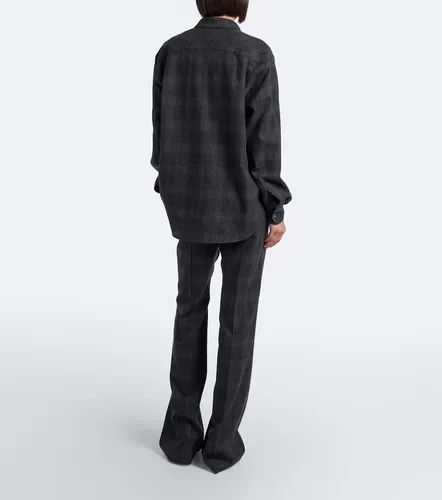 Plaid virgin wool wide-leg pants - Magda Butrym - Modalova