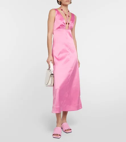 Ganni Vestido midi de satén - Ganni - Modalova