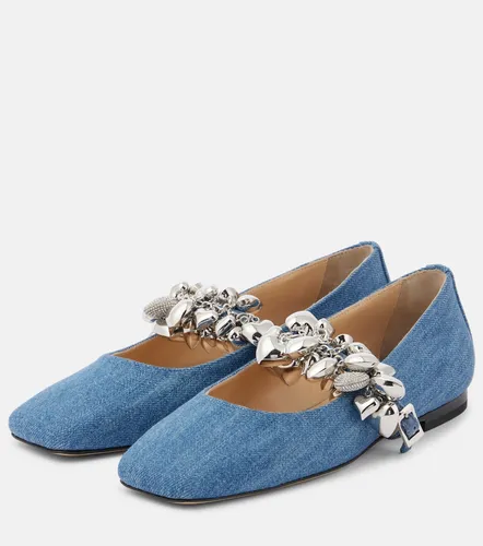 Puffy Heart denim Mary Jane flats - Mach & Mach - Modalova