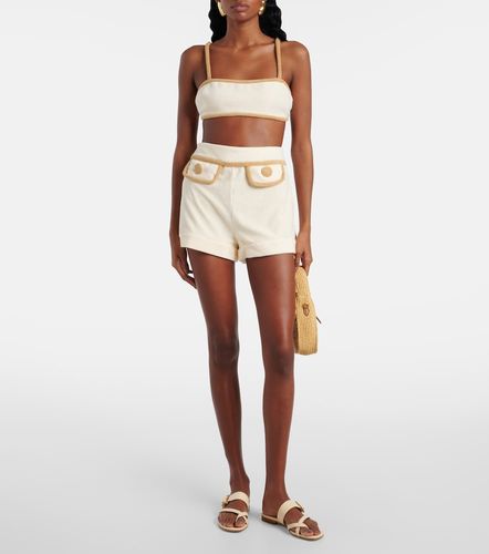 Cotton-blend terry crop top - Adriana Degreas - Modalova
