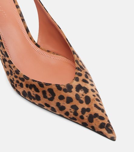 Anok 55 leopard-print suede slingback pumps - Amina Muaddi - Modalova