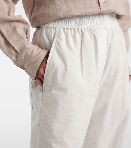 Pantaloni in misto cotone a gamba larga - Brunello Cucinelli - Modalova