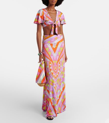 Crop top Angoli de jersey de satén - Pucci - Modalova