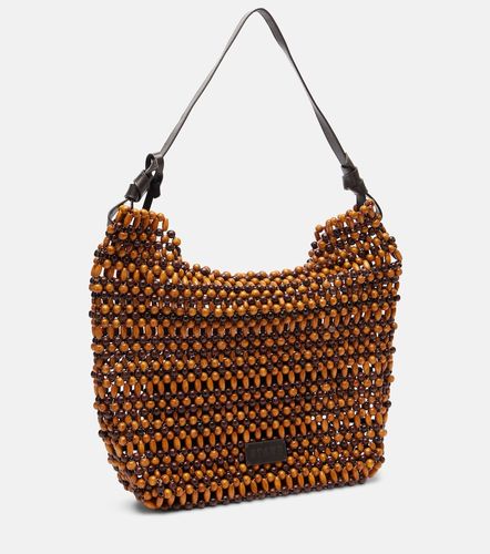 Drift beaded leather-trimmed tote bag - Staud - Modalova