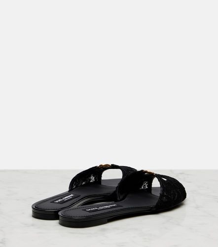 Sandali DG in pizzo con pelle - Dolce&Gabbana - Modalova