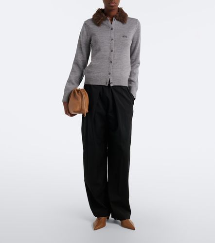 Double L ribbed-knit wool cardigan - Loewe - Modalova