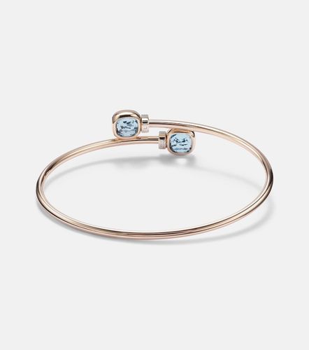 Nudo 18kt white gold bangle with diamonds and topaz - Pomellato - Modalova