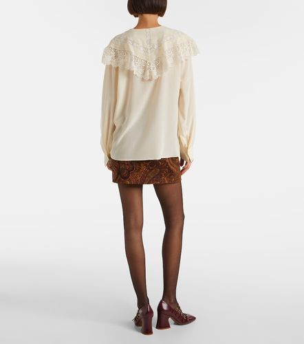 Chloé Blusa de crepé de china de seda con encaje - Chloe - Modalova