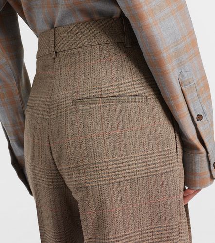 Checked virgin wool straight pants - Rohe - Modalova