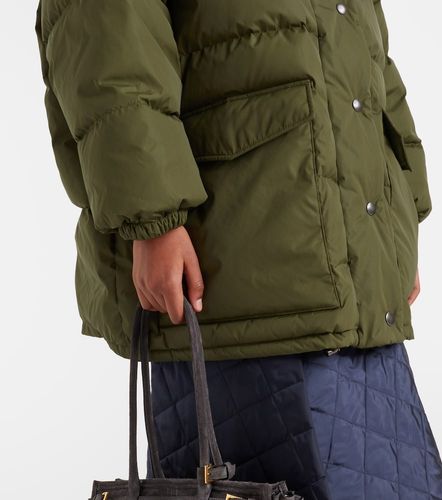 Re-Nylon shearling-trimmed down coat - Prada - Modalova