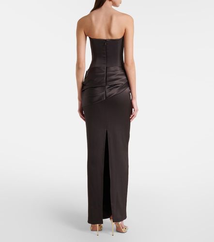 Draped satin crepe bustier gown - Alex Perry - Modalova