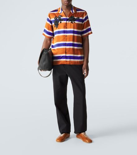Embellished striped satin shirt - Dries Van Noten - Modalova