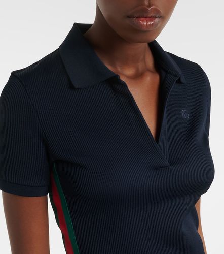 Abito polo Web in jersey a coste a righe - Gucci - Modalova