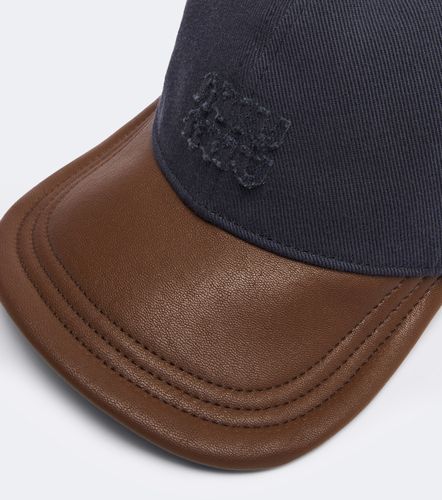 Leather-trimmed drill baseball cap - Miu Miu - Modalova
