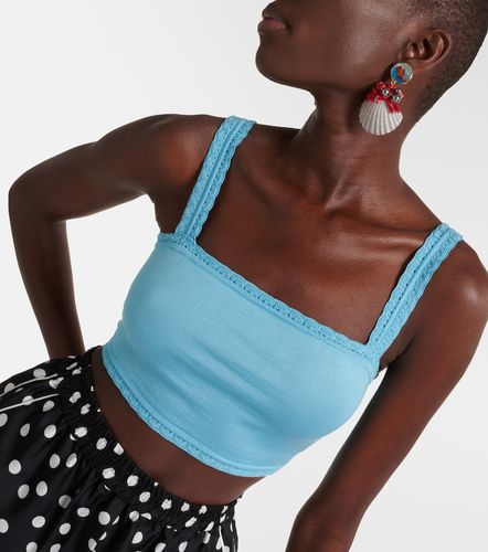 Crop top de seda con encaje - Dolce&Gabbana - Modalova